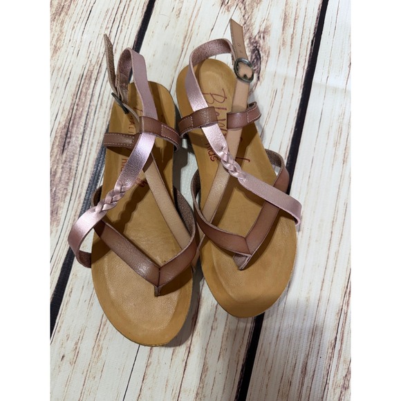 Blowfish Malibu Other - Blowfish Malibu Kids Rose Gold Tan Strappy Braided Sandals Size 13 Girls Shoes